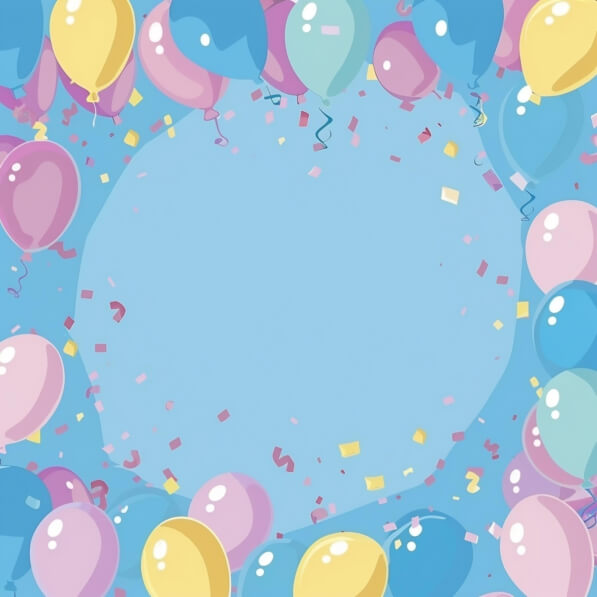 Download Colorful Balloons and Confetti on Blue Background Backgrounds ...