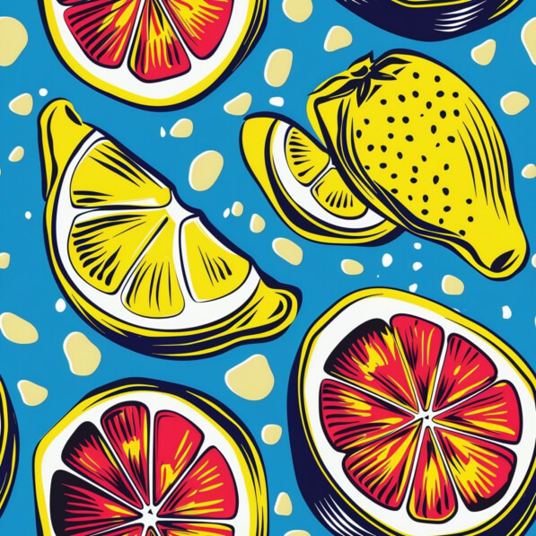 Download Colorful Citrus Fruit Slice Pattern on Blue Background ...