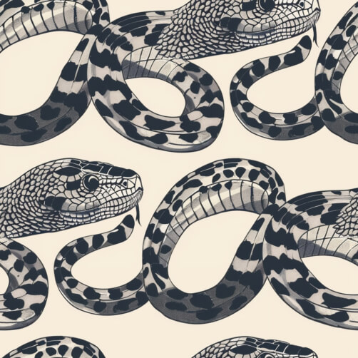 Download Seamless Snake Pattern in Gold on Black Background Patterns ...