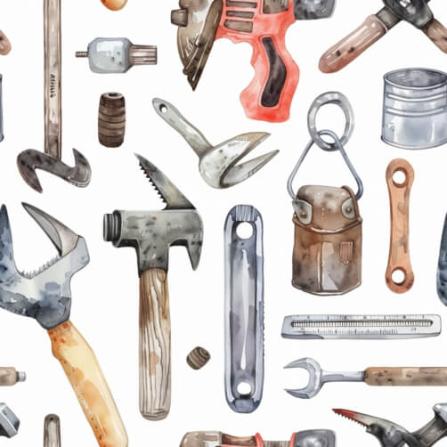 Download Seamless Tool Pattern Patterns Online - Creative Fabrica