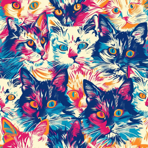 Pattern Cat Download Colorful Cat Pattern for Wall Art and Wallpaper Patterns ...