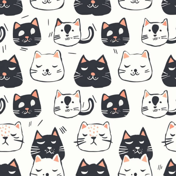 Download Black and White Cat Pattern for Home Decor Patterns Online ...