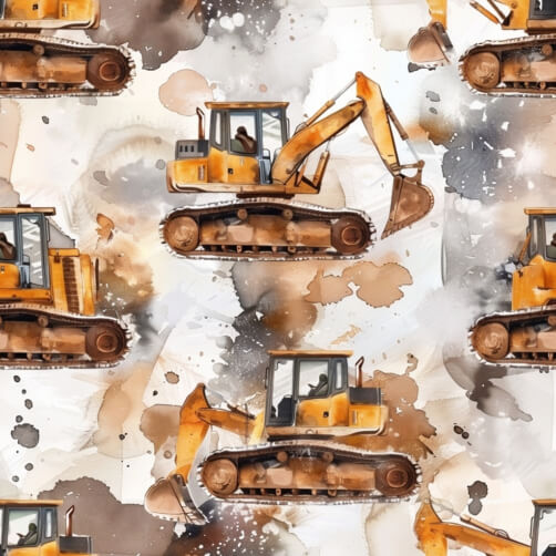 Download Watercolor Construction Vehicles Seamless Pattern Patterns ...