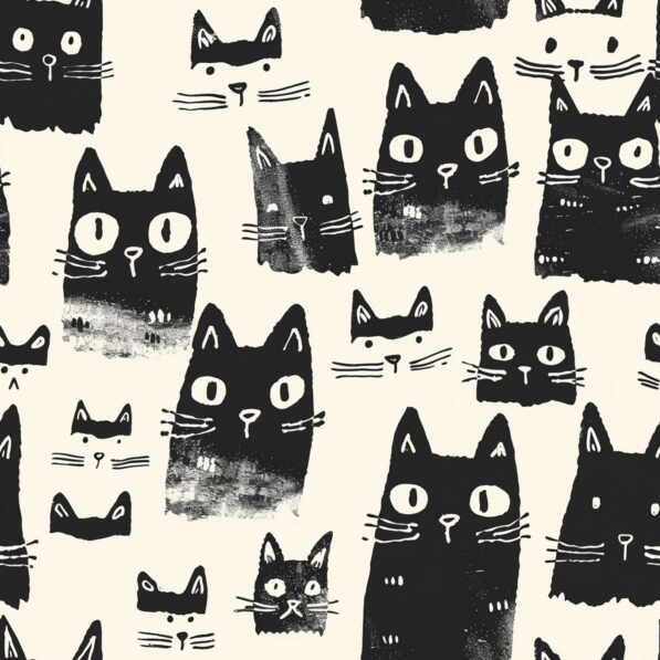 Download Seamless Pattern of Black and White Cats Patterns Online ...