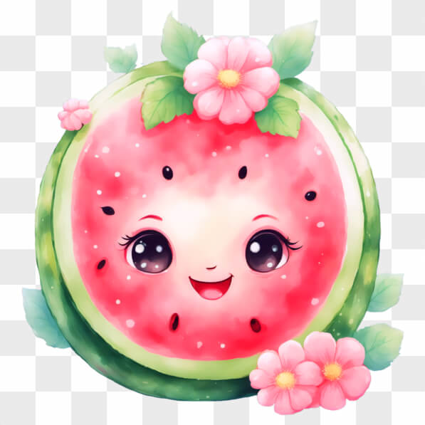 Descarga Imagen de Decoración de Sandía Kawaii Kawaii En Línea ...