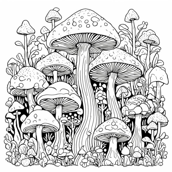 Download Mushroom Forest Coloring Page Coloring pages Online - Creative ...