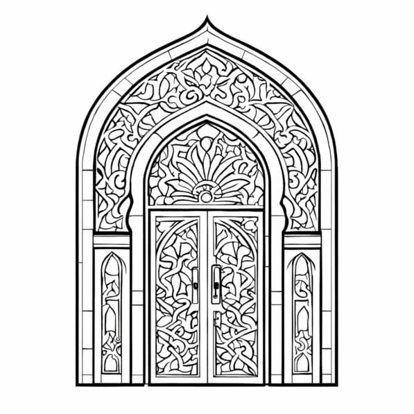 Scarica Disegno Di Una Porta Intricata In Bianco E Nero Pagine Da scarica-disegno-di-una-porta-intricata-in-bianco-e-nero-pagine-da