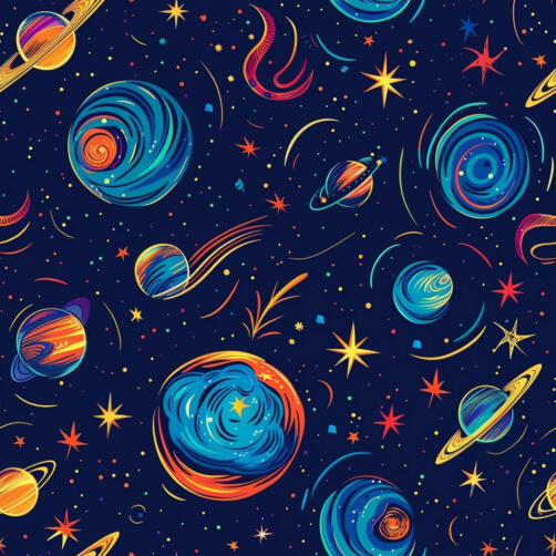 Download Seamless Space Pattern with Planets and Stars Patterns Online ...