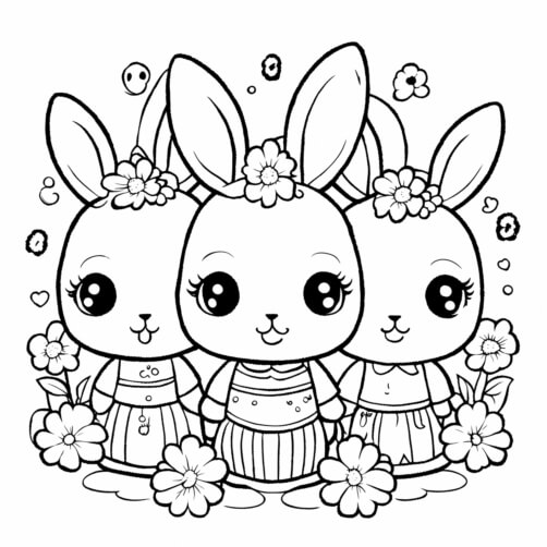 Download Black and White Bunny Rabbits Coloring Page Coloring pages ...