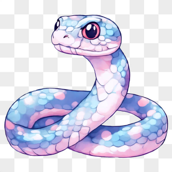Download Kawaii Blue and Pink Snake on Black Background Cartoons Online ...