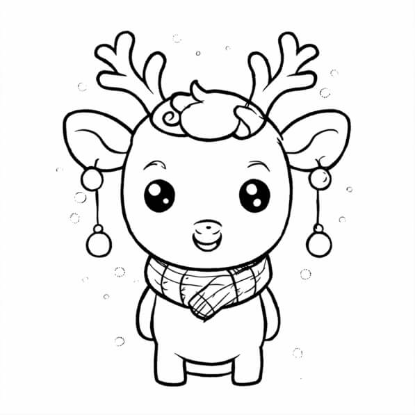 Download Cute Reindeer Coloring Page Coloring pages Online - Creative ...