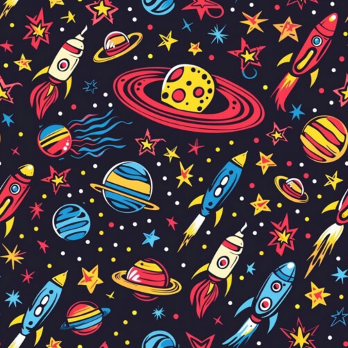 Download Seamless Space Pattern with Planets and Stars Patterns Online ...