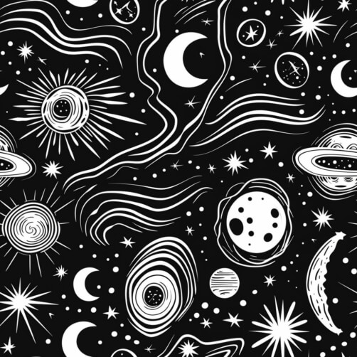 Download Black and White Seamless Space Pattern Patterns Online ...