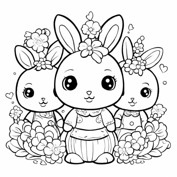 Download Black and White Bunny Coloring Page Coloring pages Online ...