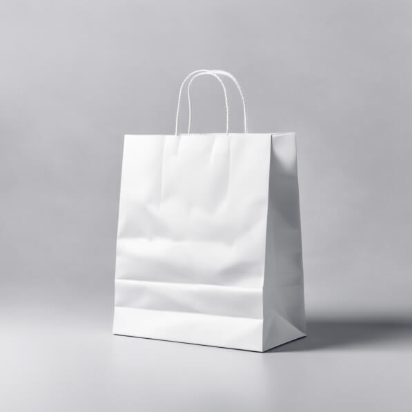 Download White Paper Shopping Bag on Gray Background Mockups Online ...