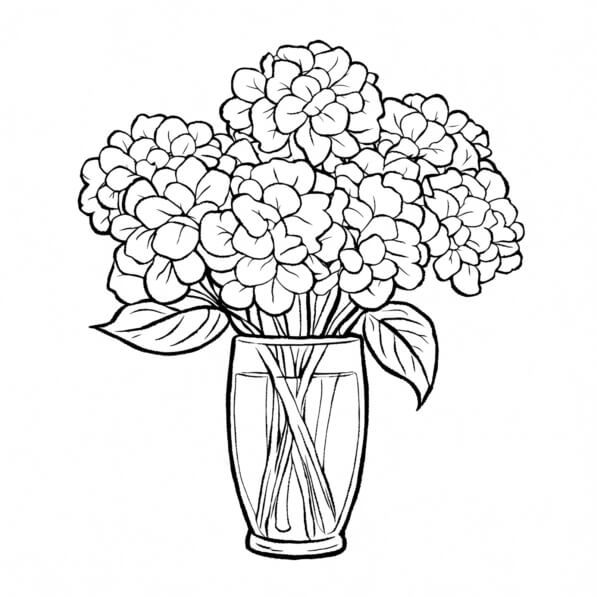 Download Vase with Flowers for Coloring Pages Coloring pages Online