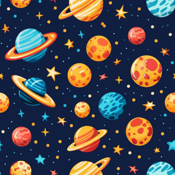 Download Seamless Space Pattern with Planets and Stars Patterns Online ...