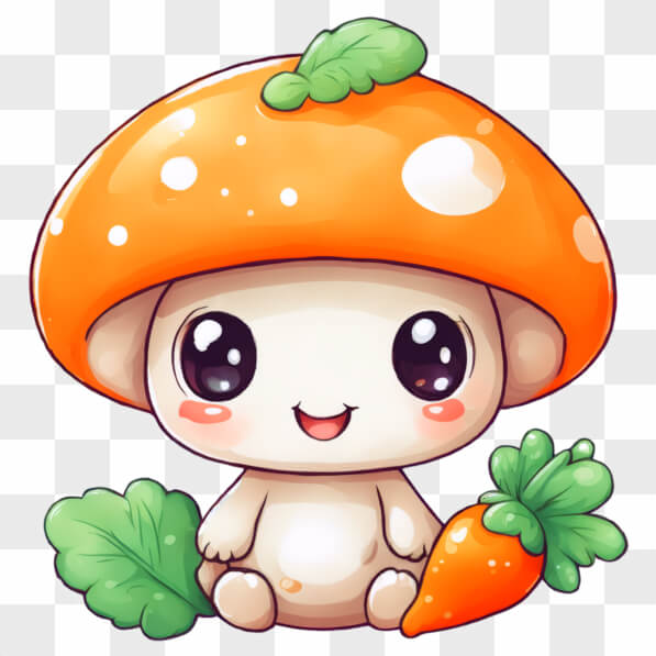 Download Kawaii Mushroom Design with Carrots and Leaves Kawaii Online ...