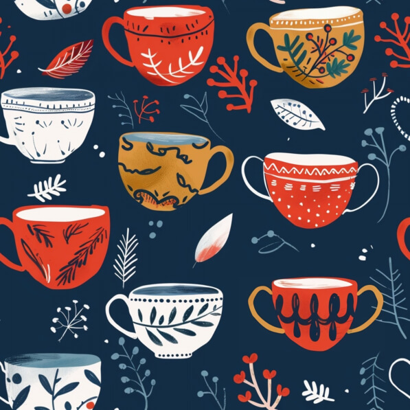 Download Colorful Coffee Cup and Tea Cup Pattern Patterns Online ...