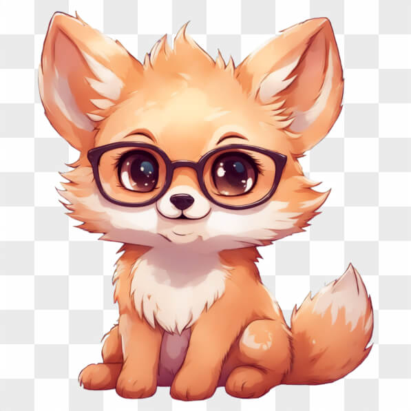 Descarga Ilustración de Zorro Kawaii con Gafas Kawaii En Línea ...