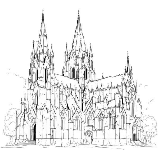 Download Black And White Gothic Cathedral Drawing Coloring Pages Online download-black-and-white-gothic-cathedral-drawing-coloring-pages-online