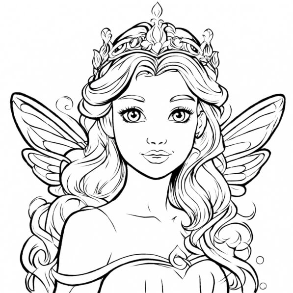 Download Printable Fairy Coloring Page: Free Princess and Fairy Sheets