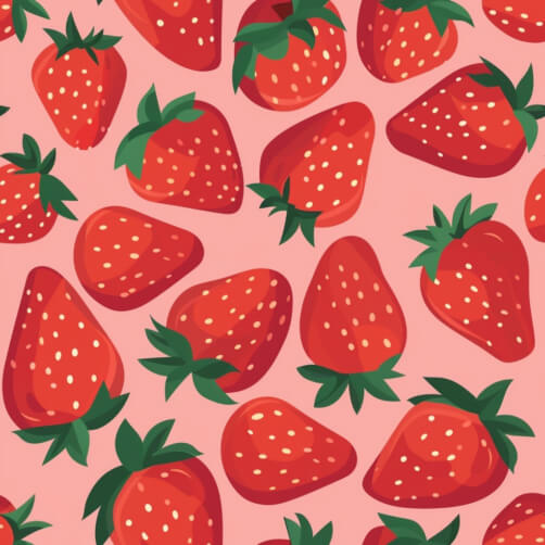 Download Red Strawberry Seamless Pattern on White Background Patterns ...