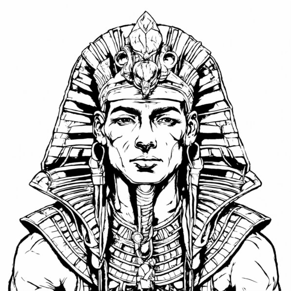 Download Educational Coloring Page: Egyptian Pharaoh with Headdress ...