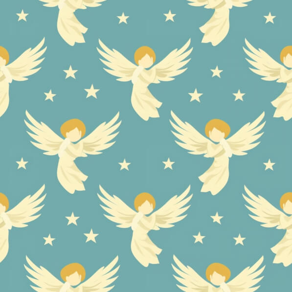 Download Seamless White Angel Pattern with Stars Patterns Online ...