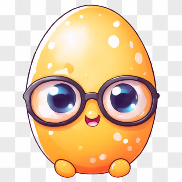 Download Kawaii Orange Egg with Glasses Kawaii Online - Creative Fabrica