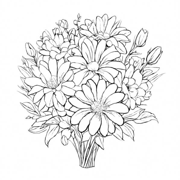 Download Bouquet of Flowers Coloring - 2iPcFermT1ubx2wFuLGTwxbymDB Desktop 