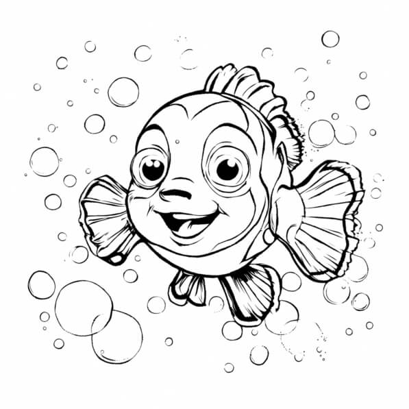 Download Cartoon Fish Coloring Pages Free Printable Disney Pixar