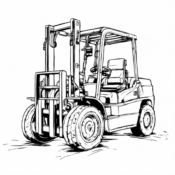 Download educational drawing of a forklift truck coloring pages online