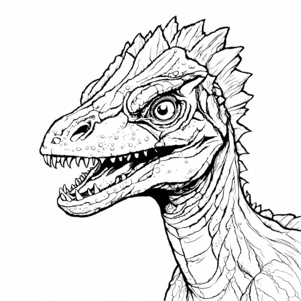Download Printable Dinosaur Head Coloring Page Coloring pages Online