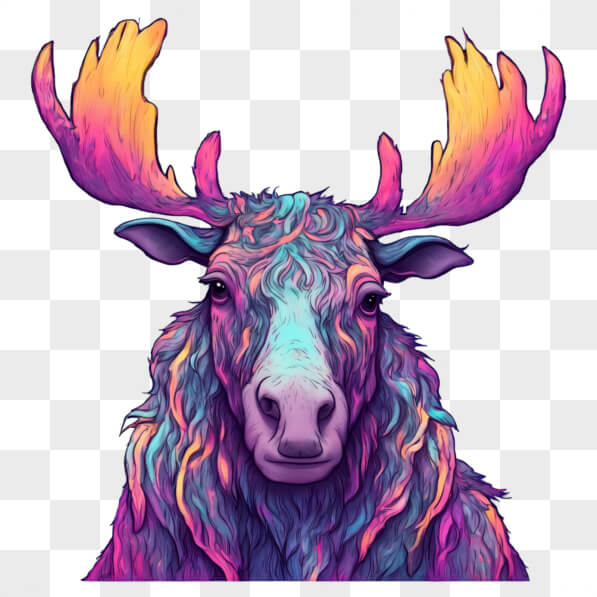 Download Colorful Moose in Art Project Cartoons Online - Creative Fabrica