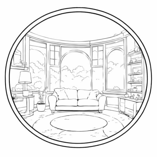 Living Room with White Couch and Plants Living Room with White Couch and Plants thumbnail