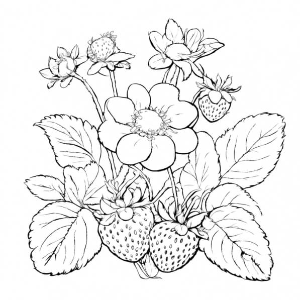 Download Educational Strawberry Plant Coloring Page Coloring pages ...