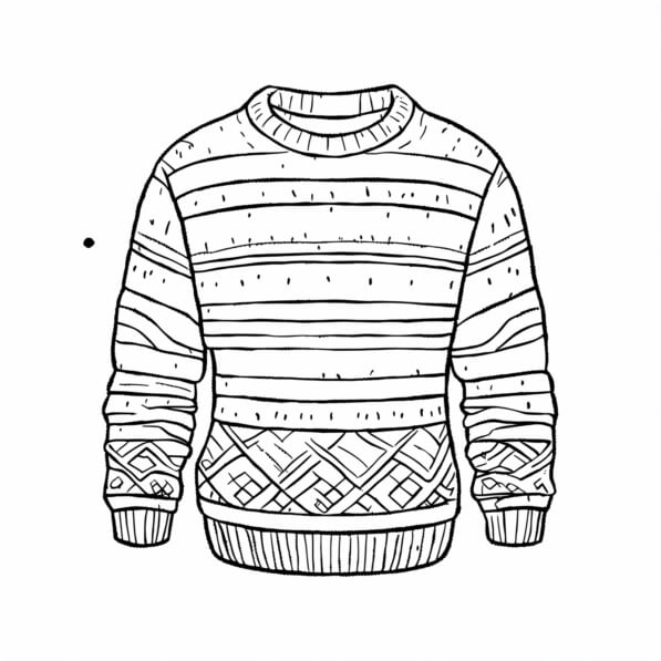 Sueter Colorar Descarga Ilustración de Suéter Tejido Páginas para colorear En Línea ...