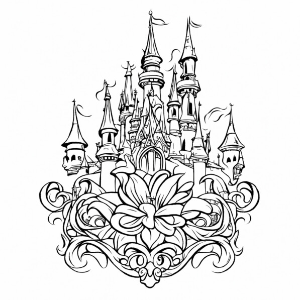 Download Disney Castle Coloring Page Coloring pages Online - Creative ...