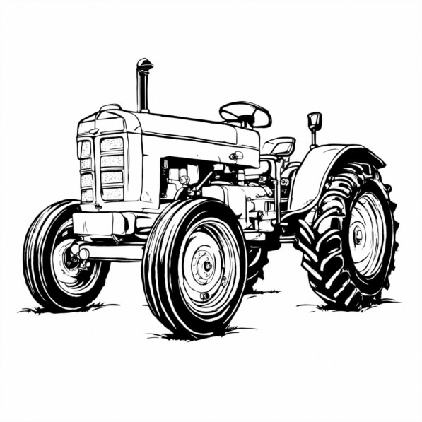 Farm Tractor Drawing Color In Download Vintage Farm Tractor Drawing Coloring pages Online - Creative ...