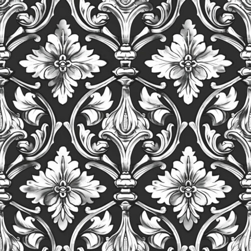 Download Seamless Black and White Floral Pattern Patterns Online ...
