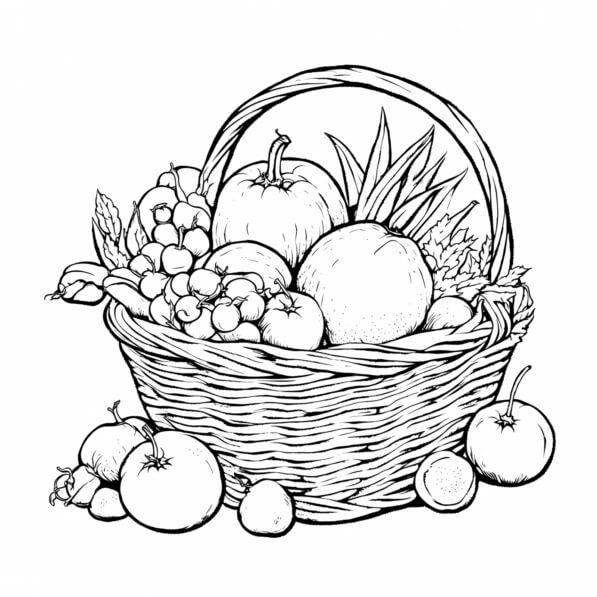 Download Basket Of Fruits Black And White Illustration Coloring Pages download-basket-of-fruits-black-and-white-illustration-coloring-pages