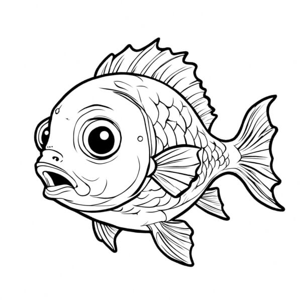 Download Black and White Fish with Angry Expression Coloring pages ...