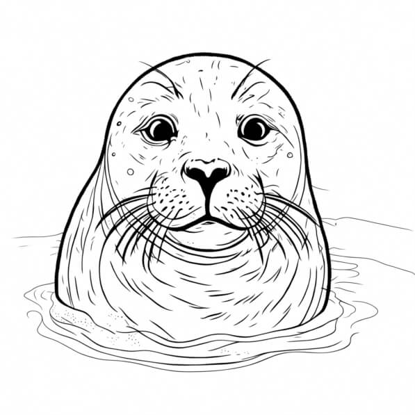 Download Seal Swimming Educational Image Coloring pages Online ...
