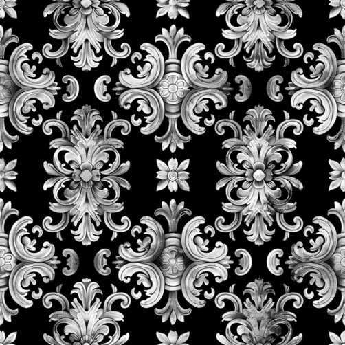 Download Seamless Black and White Floral Pattern Patterns Online ...