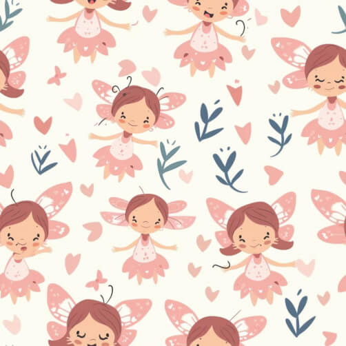 Download Seamless Fairy Pattern with Cute Fairies Patterns Online ...