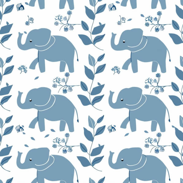 Download Blue Elephant Seamless Pattern Patterns Online - Creative Fabrica