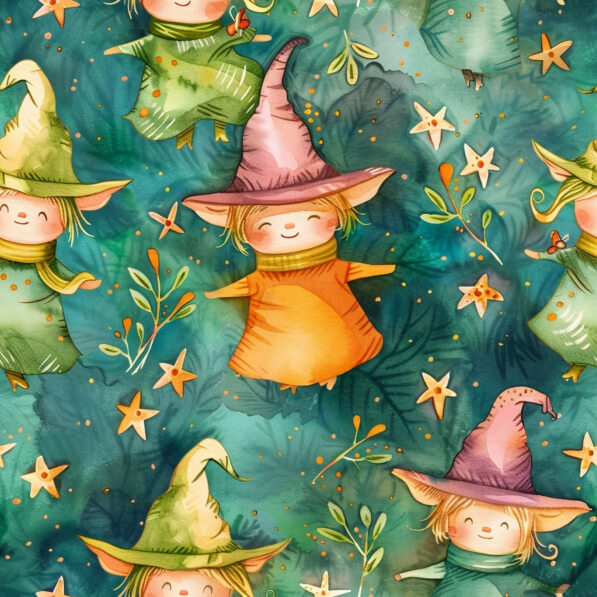 Silly Witch Pattern Download Seamless Cute Witch Pattern for Art and Decor Patterns Online ...