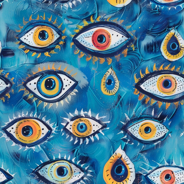 Download Colorful Eyes on Blue Background Patterns Online - Creative ...