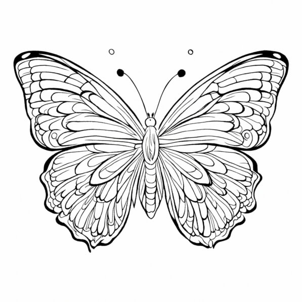 Download Black and White Butterfly Coloring Page Coloring pages Online